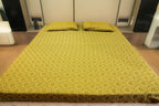 Himroo Sapphire Bedsheet - The Golden Aura
