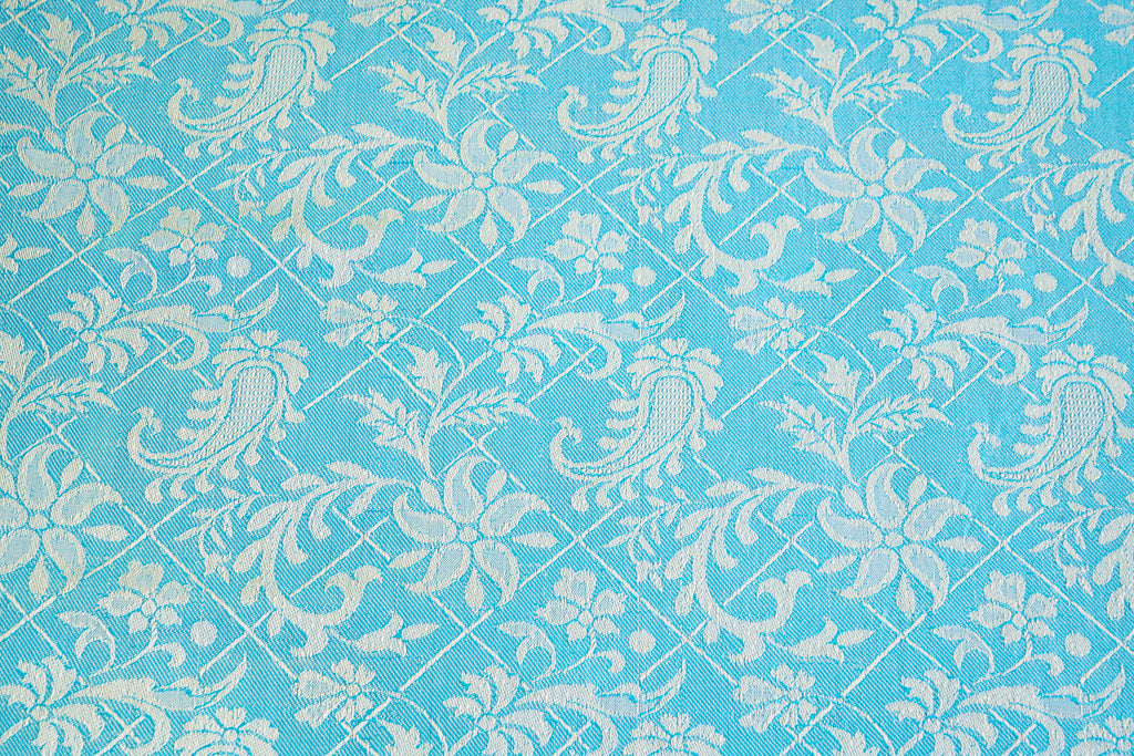 Himroo Staplon Bedsheet - The Azure Whisper