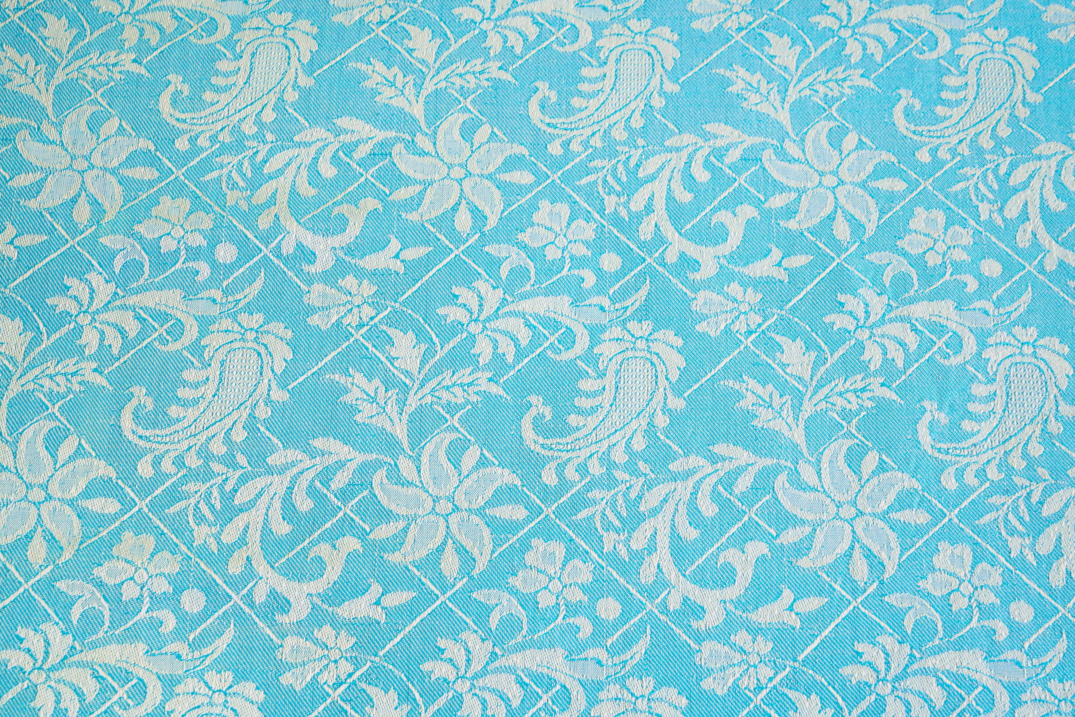 Himroo Staplon Bedsheet - The Azure Whisper