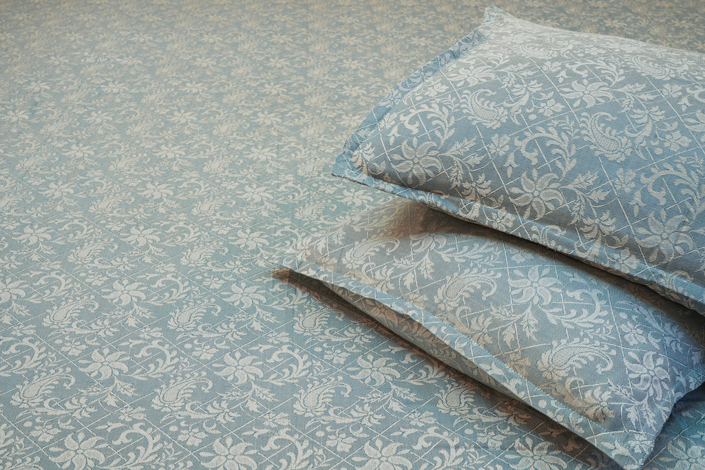 Himroo Staplon Bedsheet - The Silver Sage