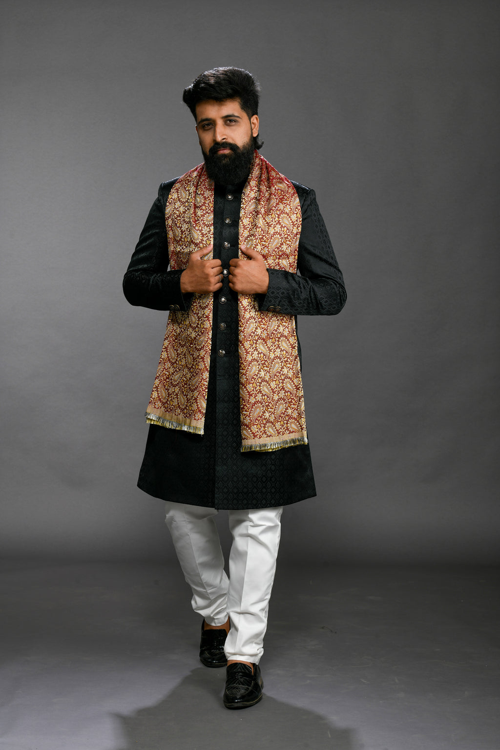 Himroo Shawl - The Burgundy Royale