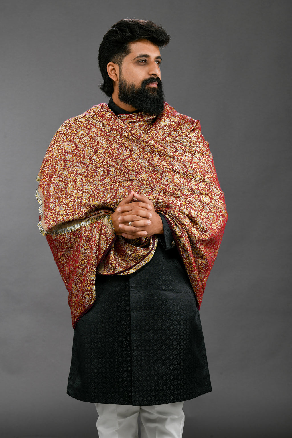 Himroo Shawl - The Burgundy Royale