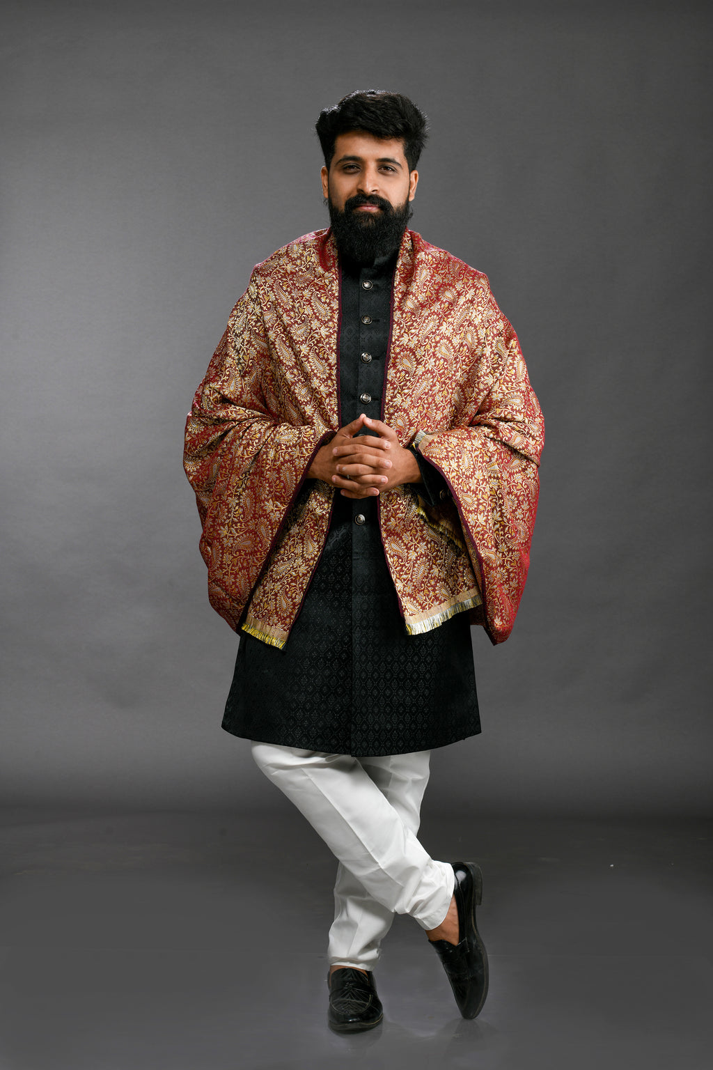 Himroo Shawl - The Burgundy Royale