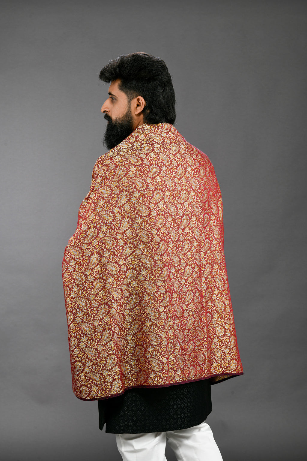 Himroo Shawl - The Burgundy Royale