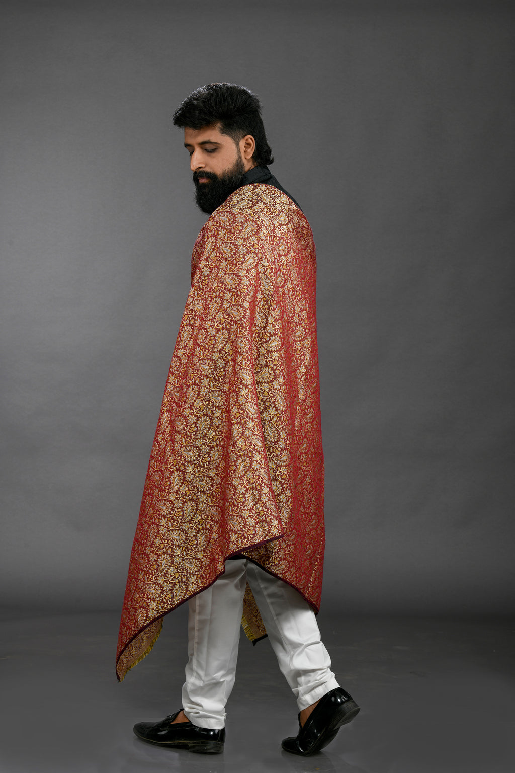 Himroo Shawl - The Burgundy Royale