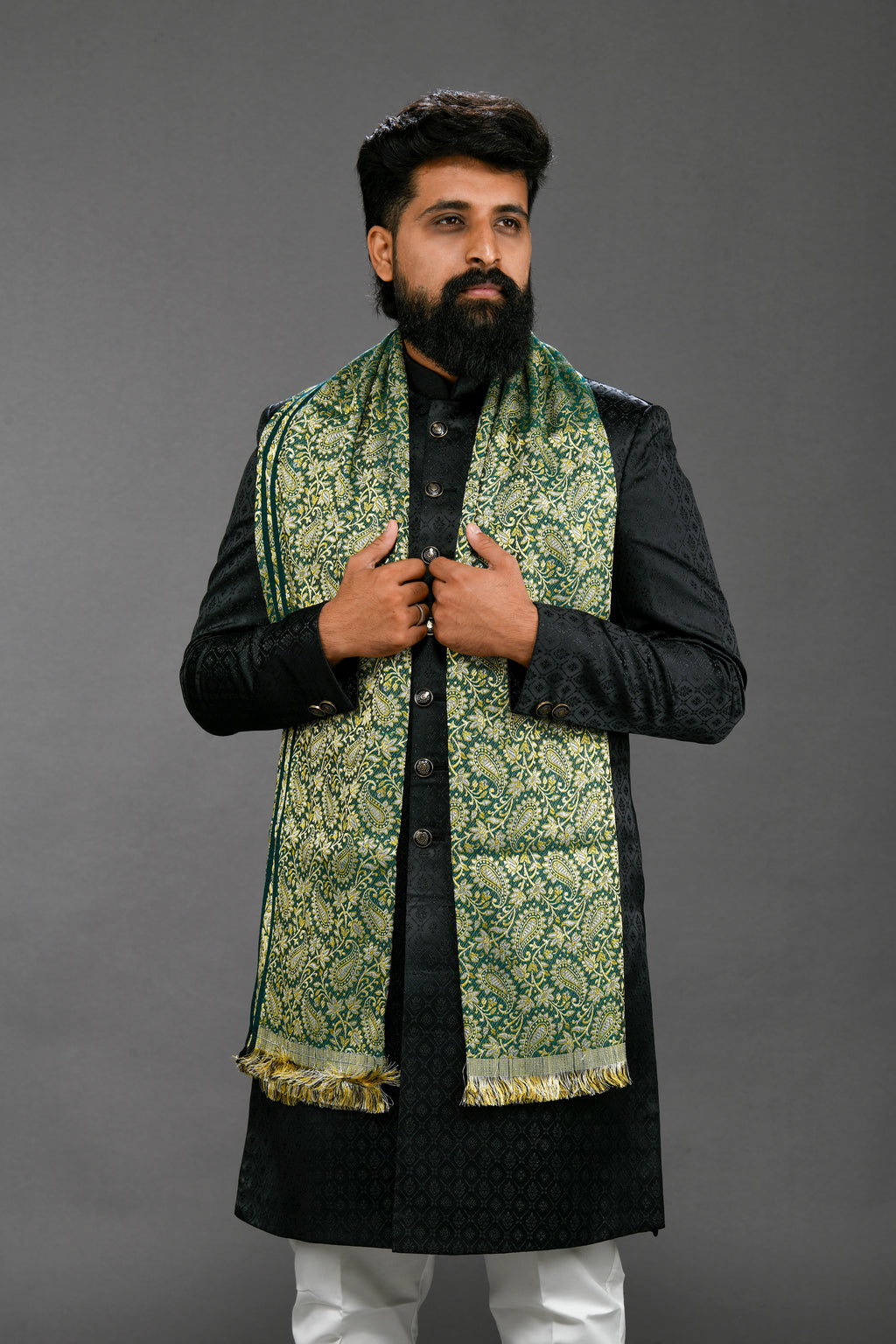 Himroo Shawl - The Emerald Dusk