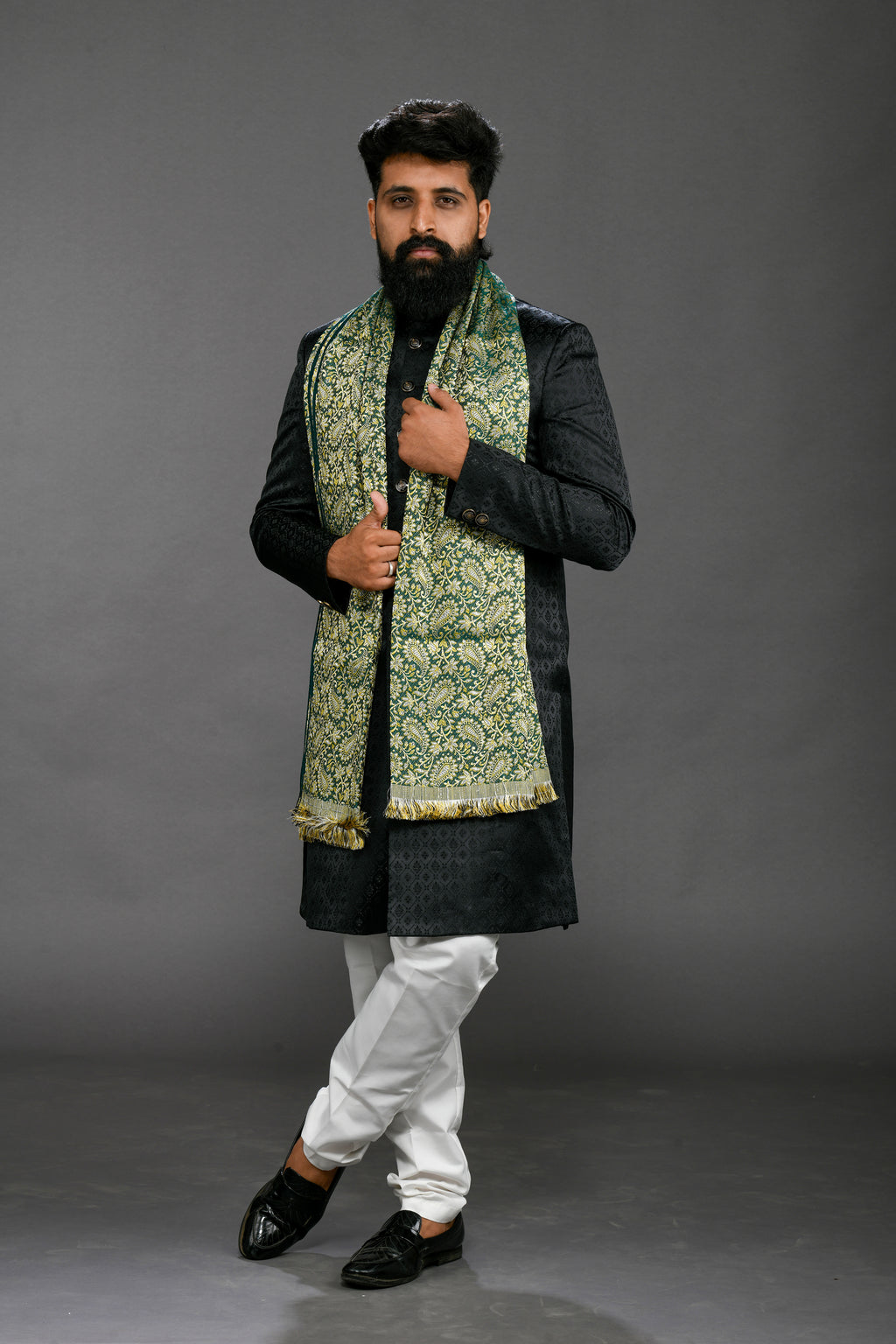 Himroo Shawl - The Emerald Dusk