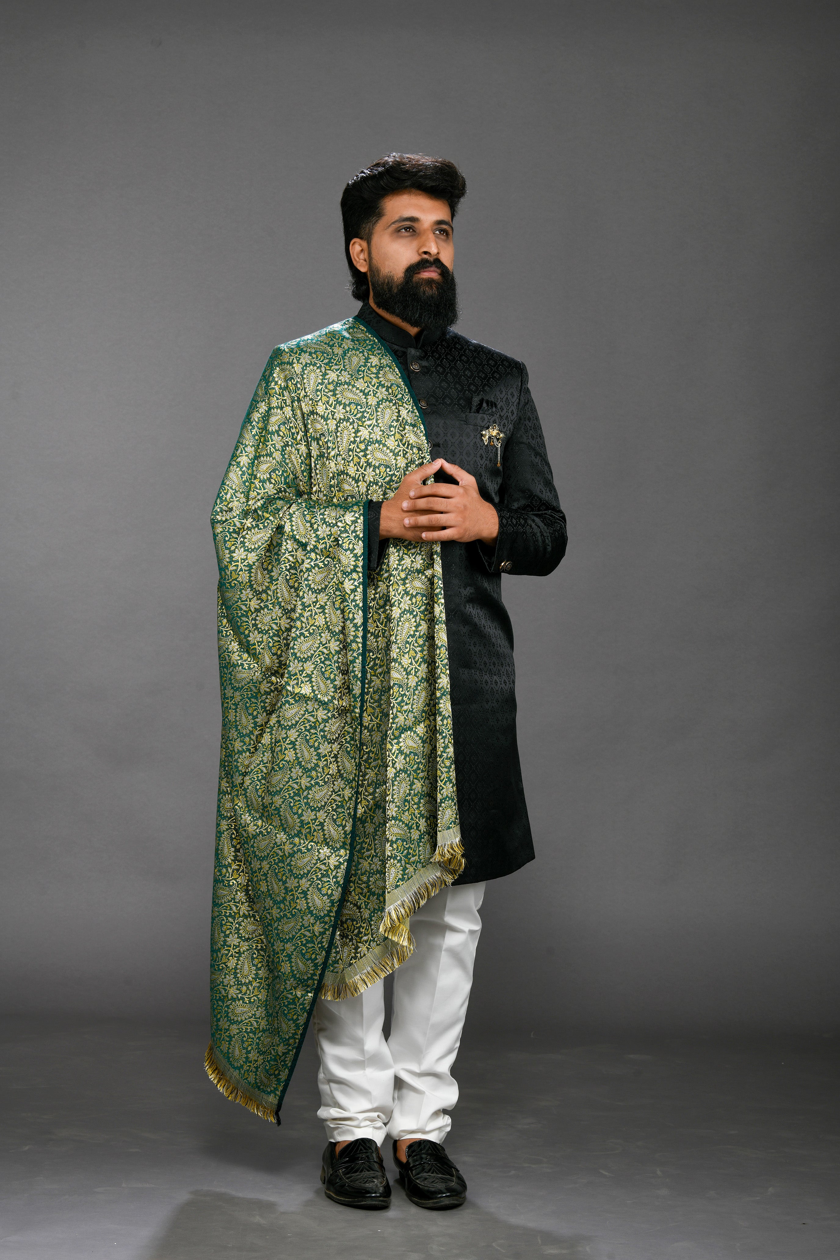 Himroo Shawl - The Emerald Dusk