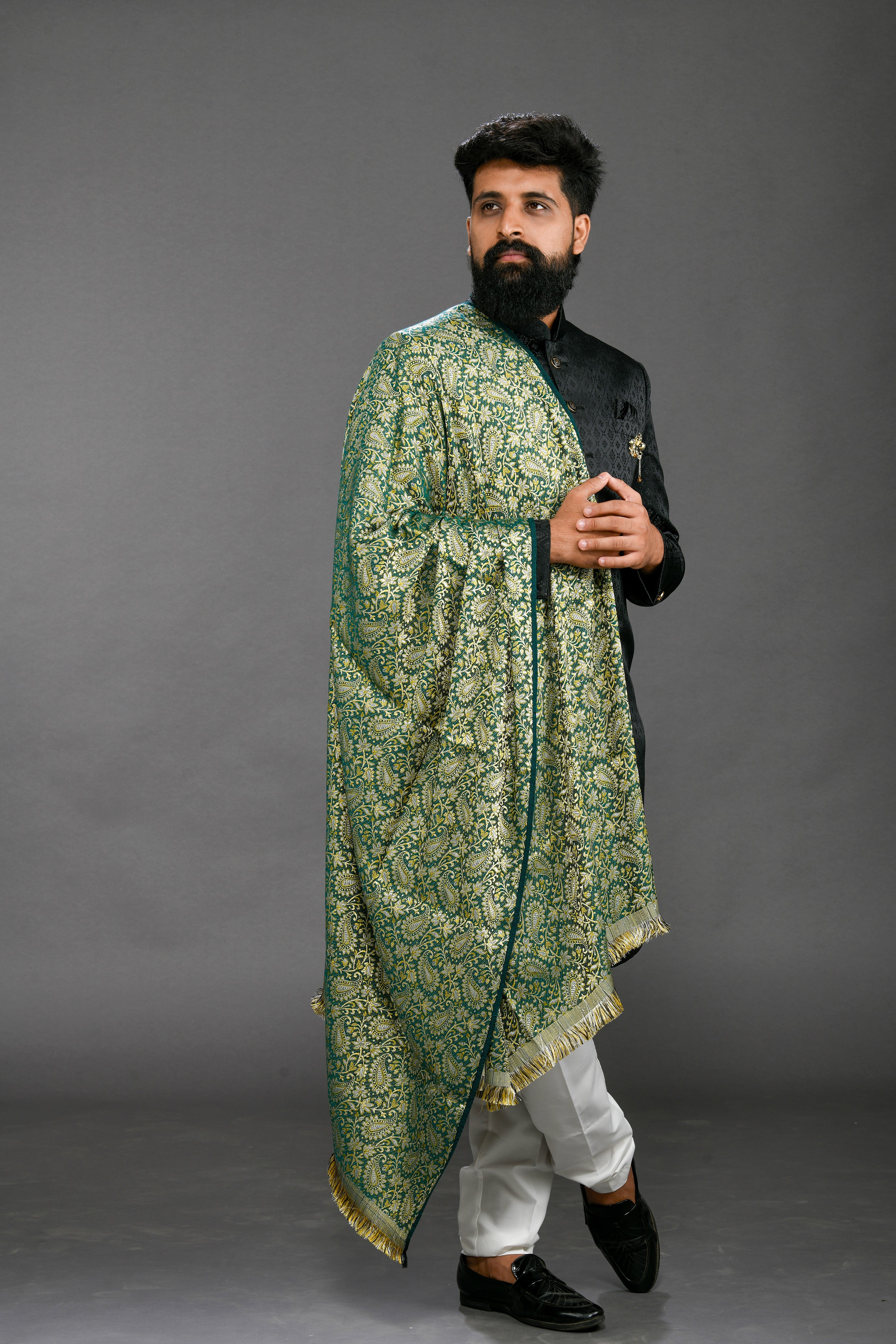 Himroo Shawl - The Emerald Dusk