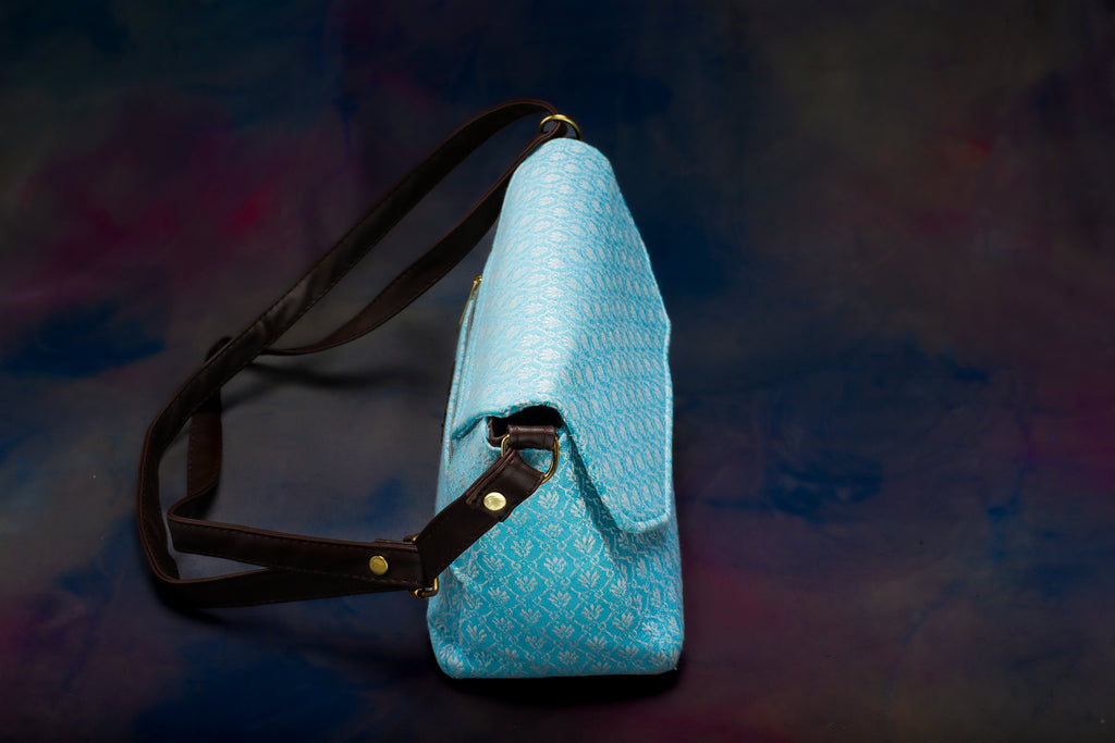 Himroo Handbag - The Azure Dream