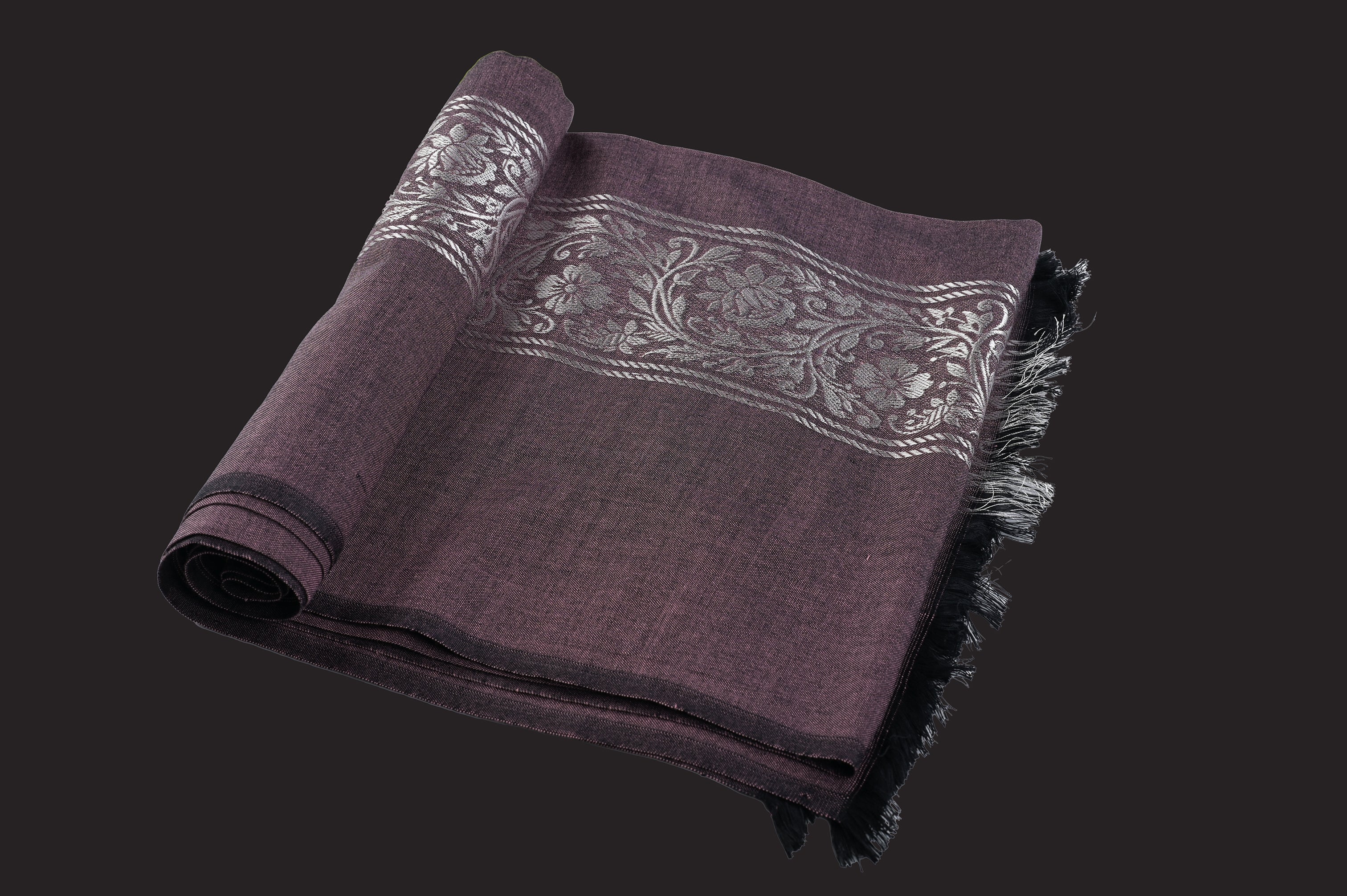 Himroo Novelty Dark Shawl - The Crimson Sheen