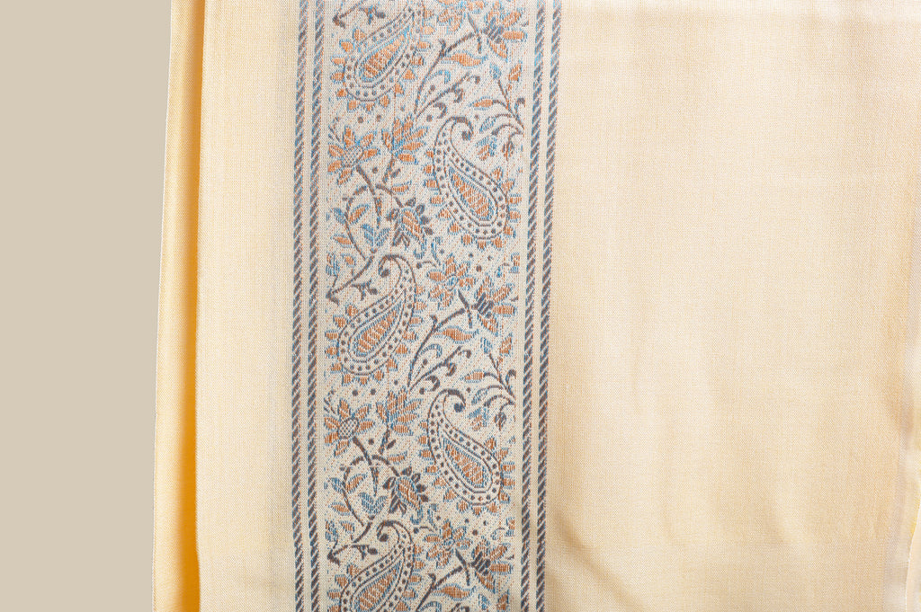 Himroo Novelty Light Shawl - The Cream Dusk