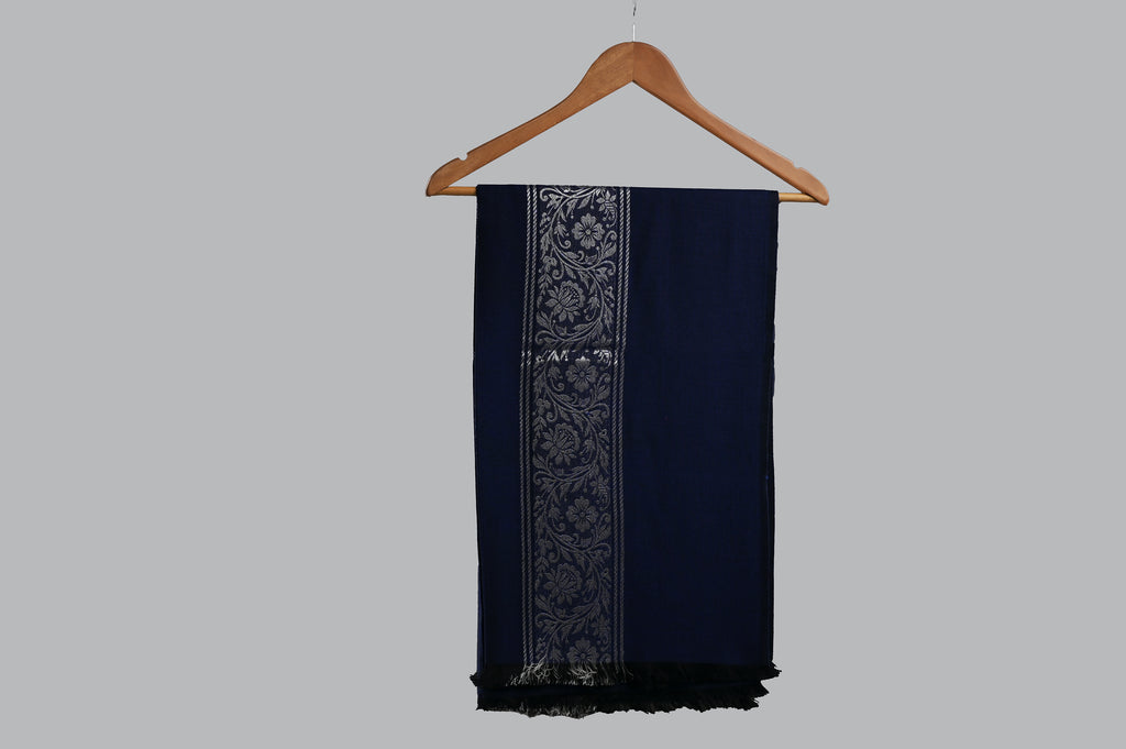 Himroo Novelty Dark Shawl - The Midnight Royal