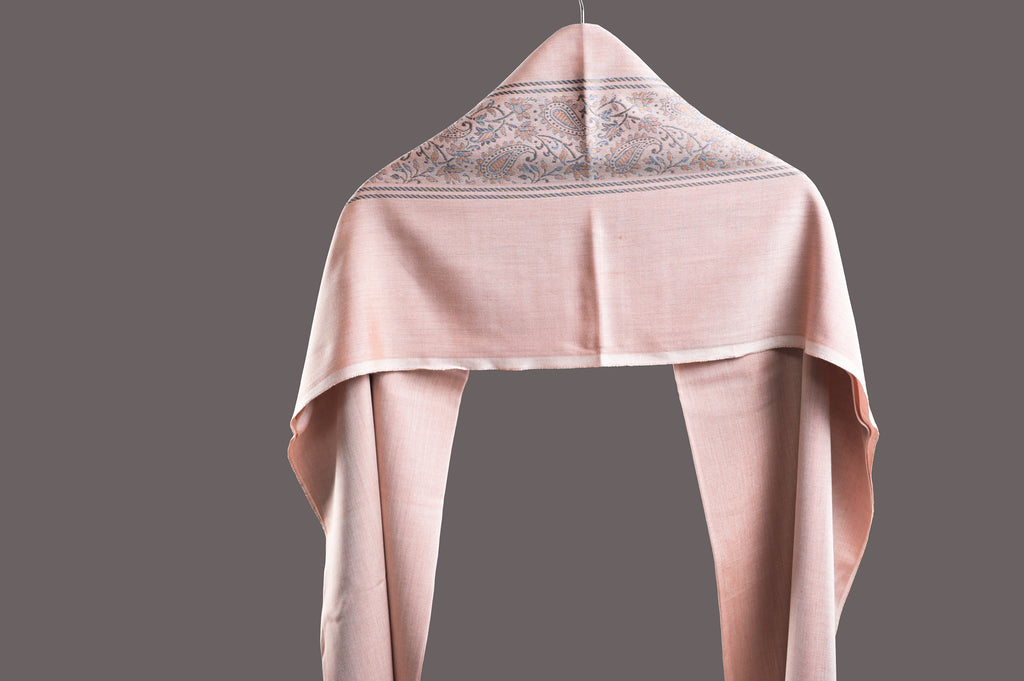 Himroo Novelty Light Shawl - The Peach Dew