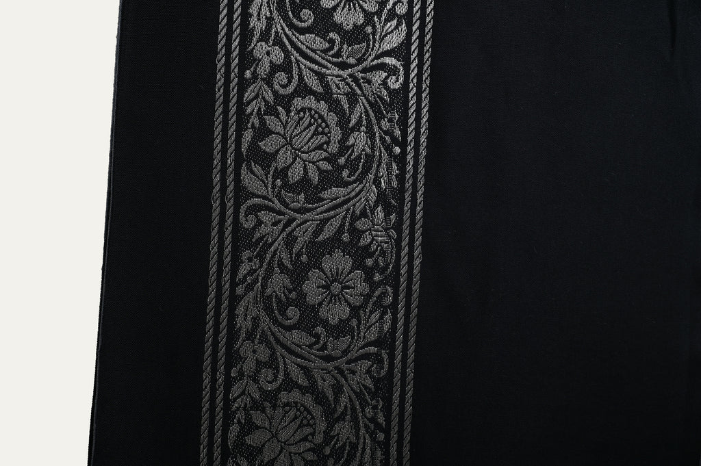 Himroo Novelty Dark Shawl - The Obsidian Charm