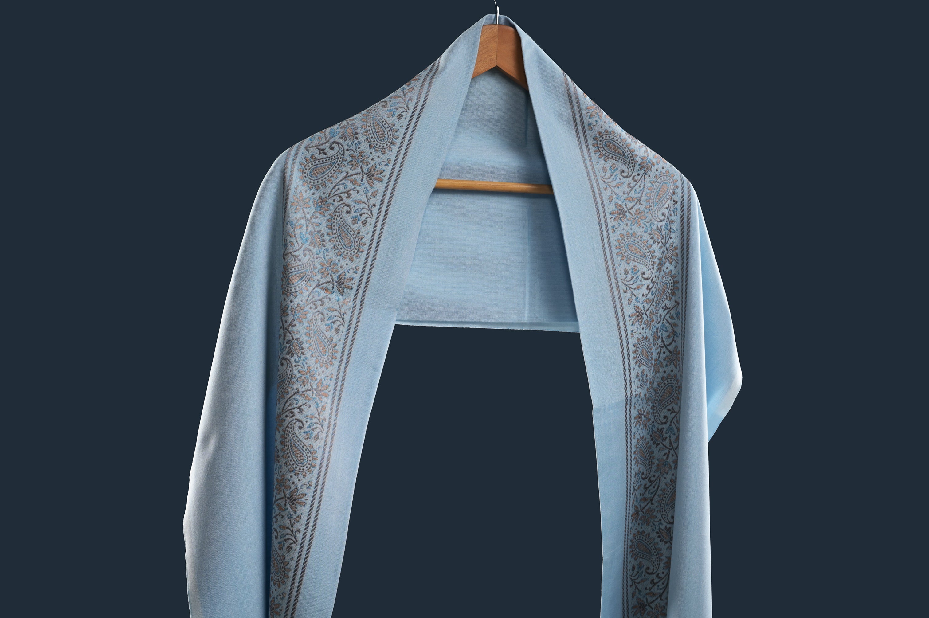 Himroo Novelty Light Shawl - The Blue Mirage