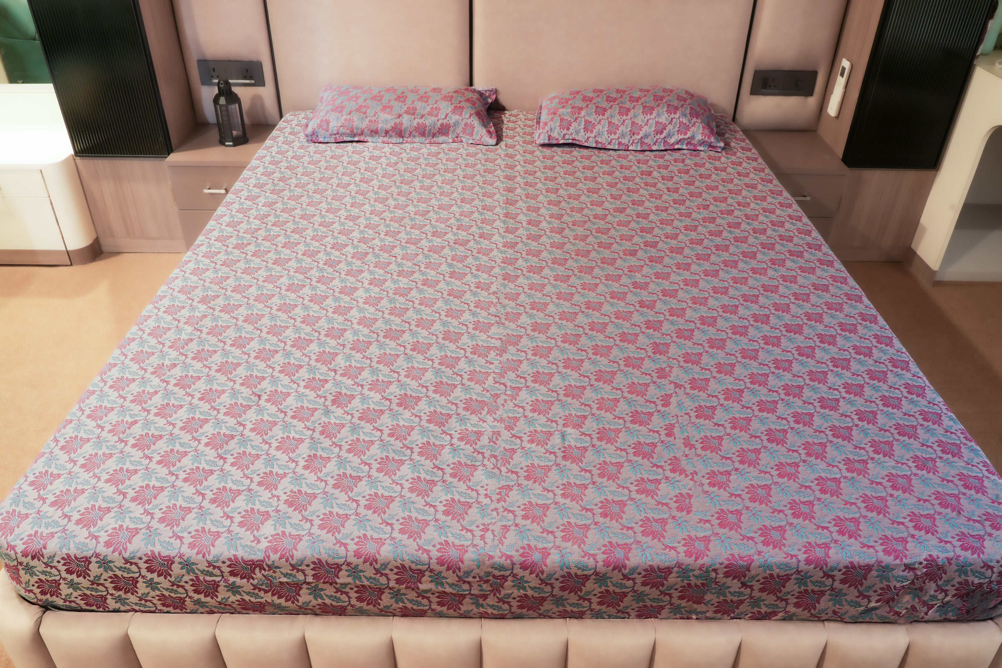 Himroo Galaxy Bedsheet - The Rose Orbit