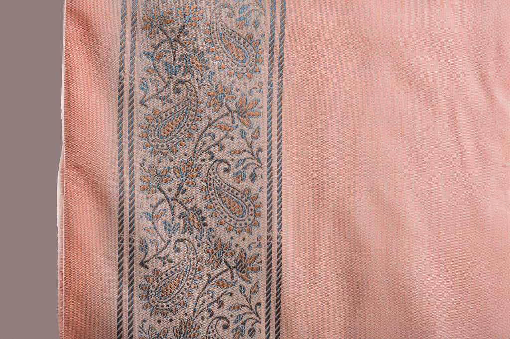 Himroo Novelty Light Shawl - The Peach Bloom