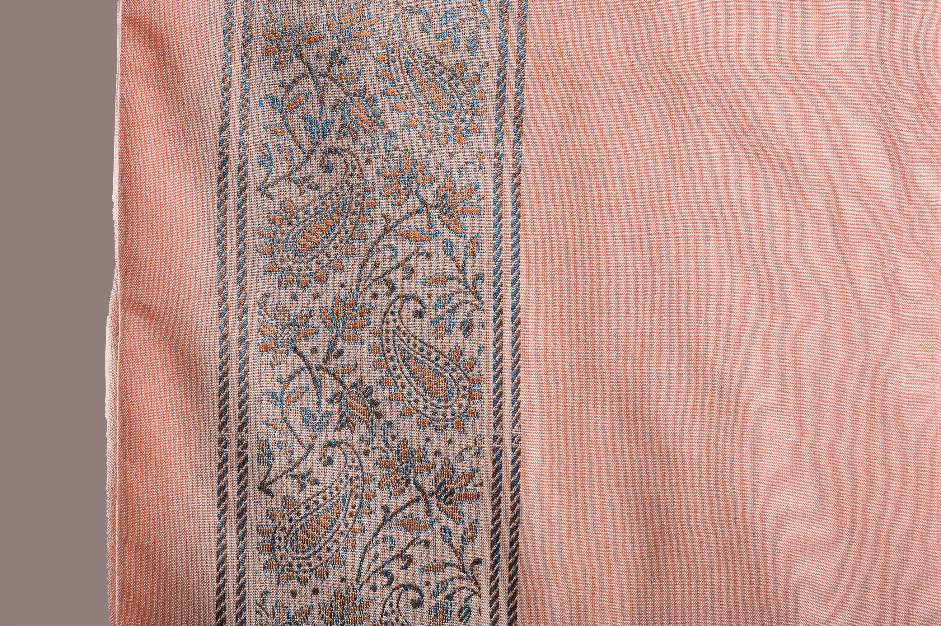 Himroo Novelty Light Shawl - The Peach Bloom