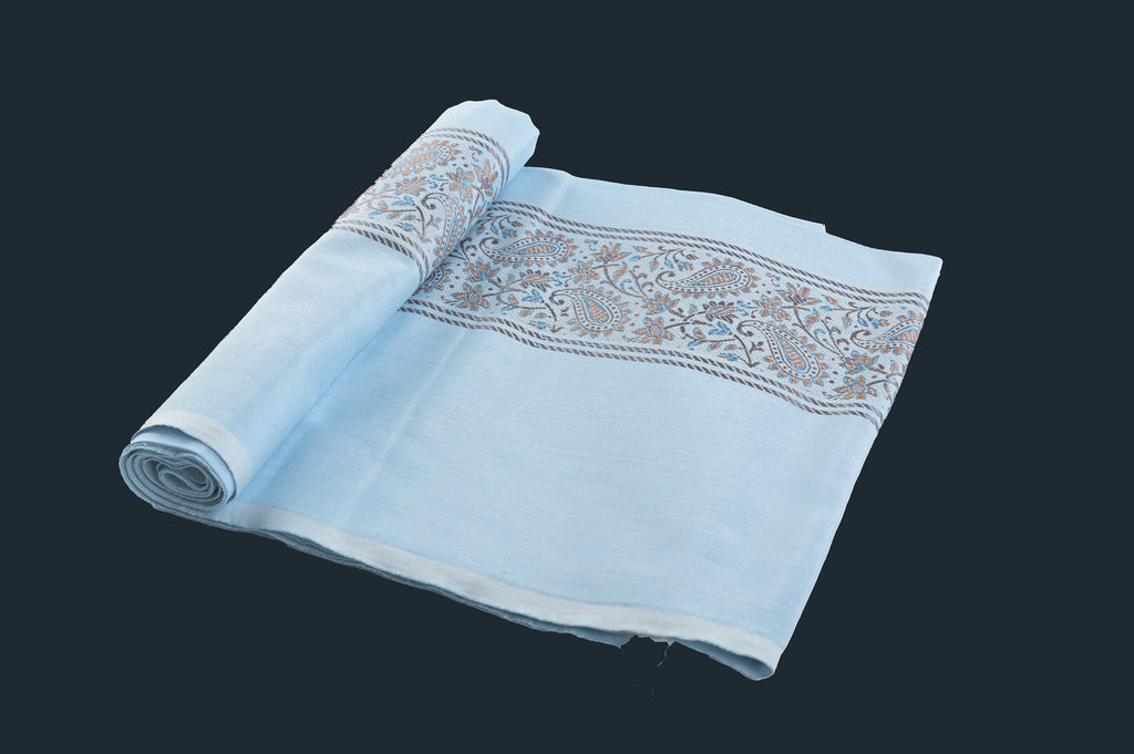 Himroo Novelty Light Shawl - The Blue Mirage