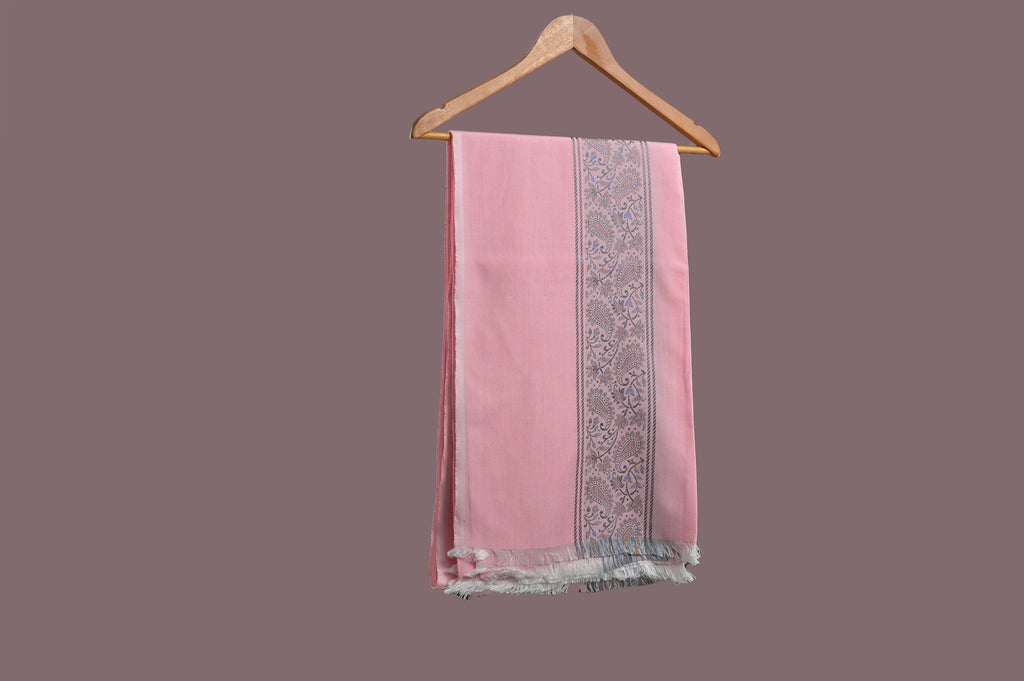 Himroo Novelty Light Shawl - The Rose Sand