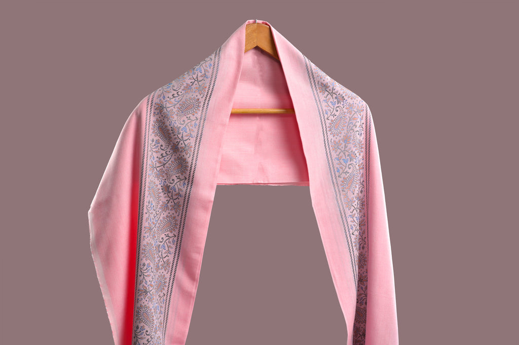 Himroo Novelty Light Shawl - The Rose Sand