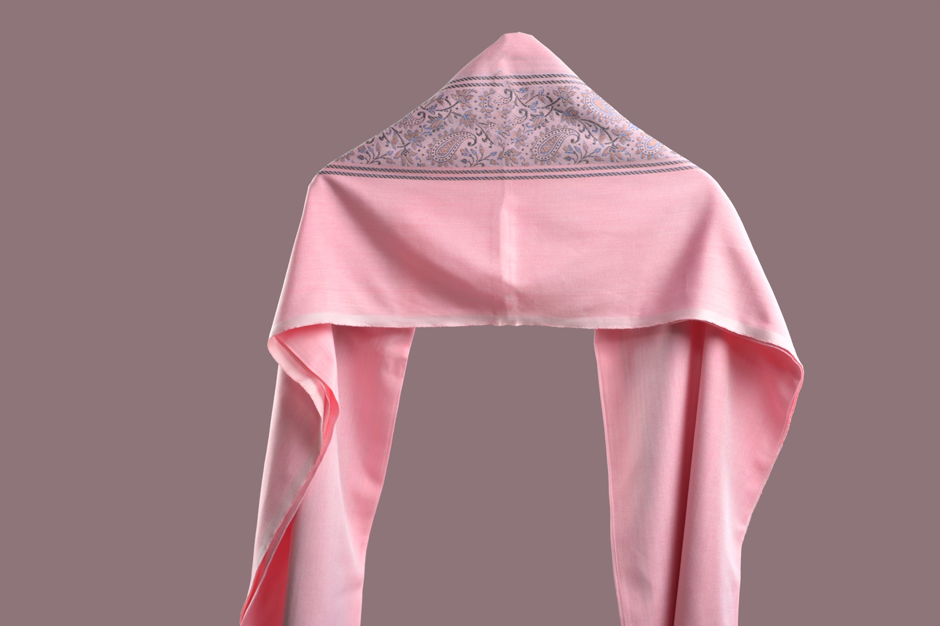 Himroo Novelty Light Shawl - The Rose Sand